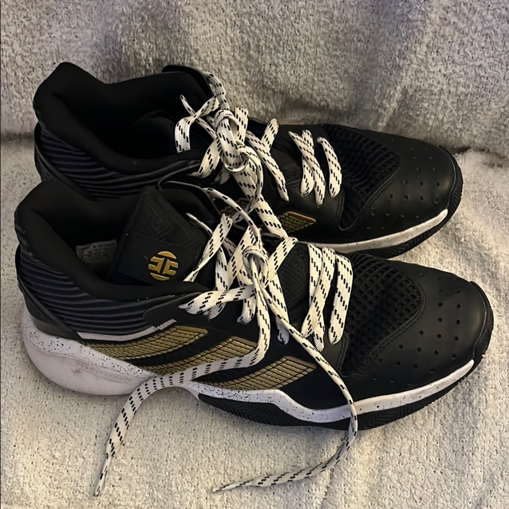 Black and Gold Adidas Hardin Athletic Sneakers. Size 8 Basketball shoes